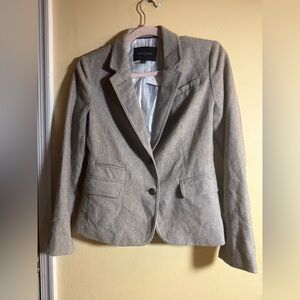 Banana Republic Factory Women's Beige Herringbone Blazer, 4P